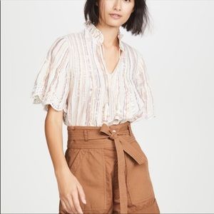 Sea New York Striped Harriet Metallic Blouse